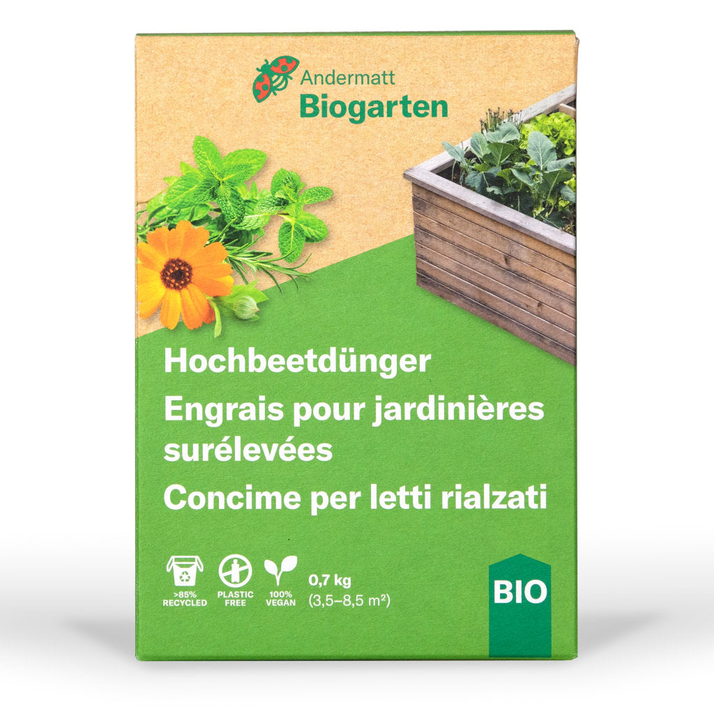 Veganer Hochbeetdünger mit allen Hauptnährstoffen für langanhaltende Nährstoffversorgung