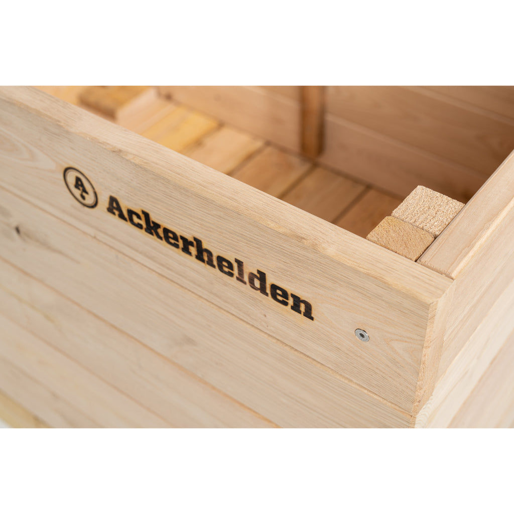 Dezentes Ackerhelden-Branding Bio-Hochbeet-Komplettset, Detailansicht