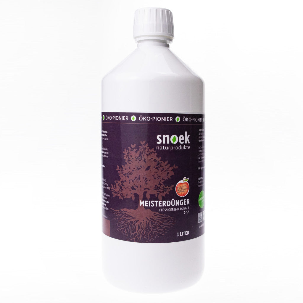 Produktbild, pflanzlicher Dünger "Meisterdünger flüssig", 1 Liter-Flasche