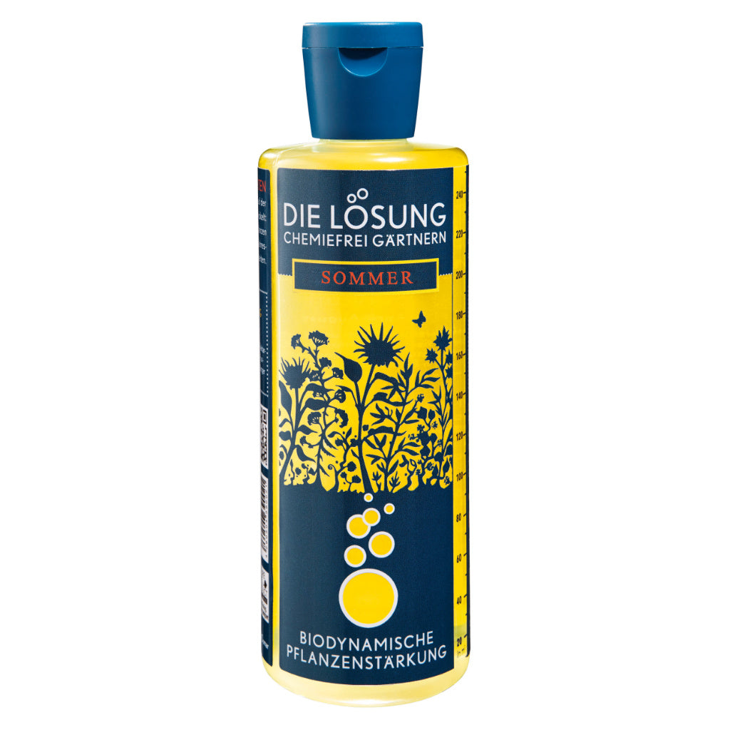 Pflanzenstärkungsmittel "Die Lösung im Sommer" fördert Pflanzenwachstum und Blütenbildung