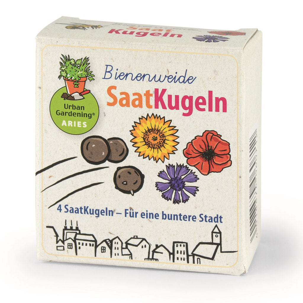 Saatkugeln Bienenweide aus samenfestem Bio-Saatgut von Ringelblume, Kornblume, Dill, Sonnenblume ...